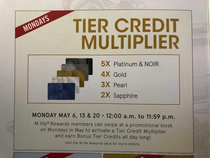 MGM Tier Credit Multiplier