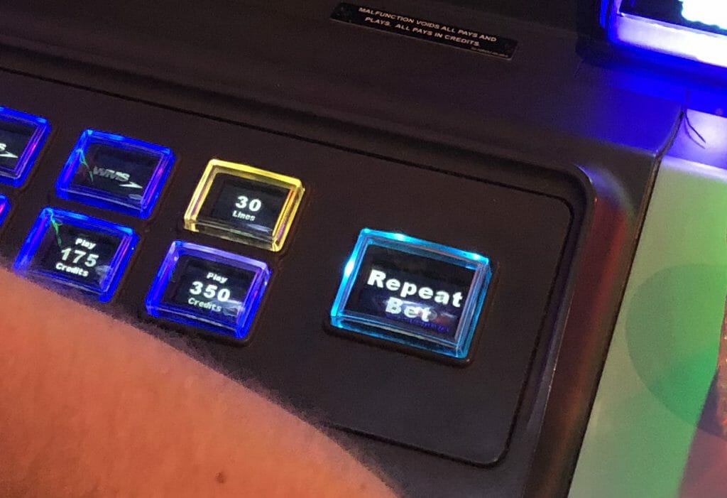 Repeat Bet button on WMS machine