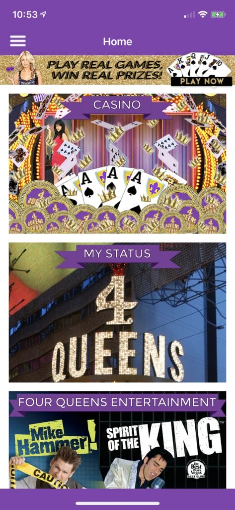 Four Queens home screen