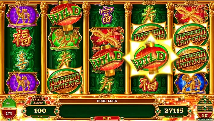 Dragon Lanterns Gimmie Games Aristocrat wild line-up