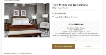 Luxor one bedroom suite offer reservation
