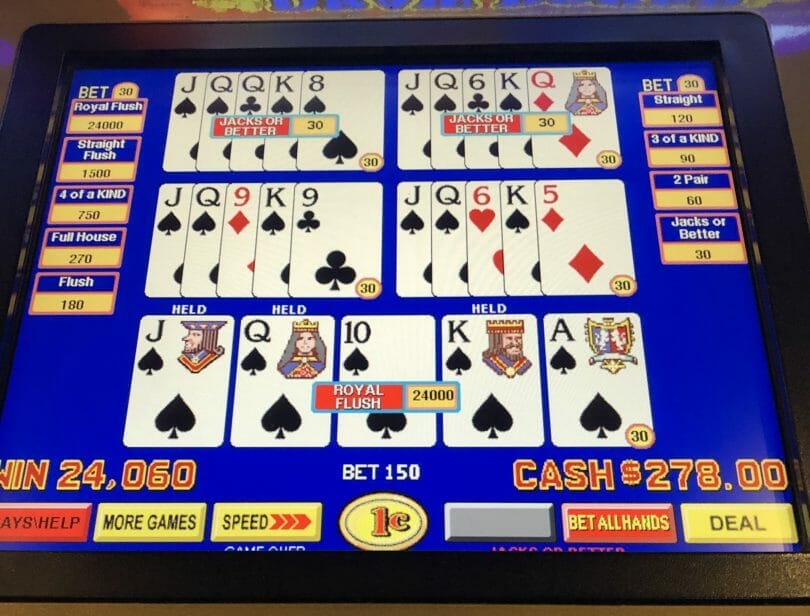 Video Poker Full Pay Jacks or Better Royal Flush