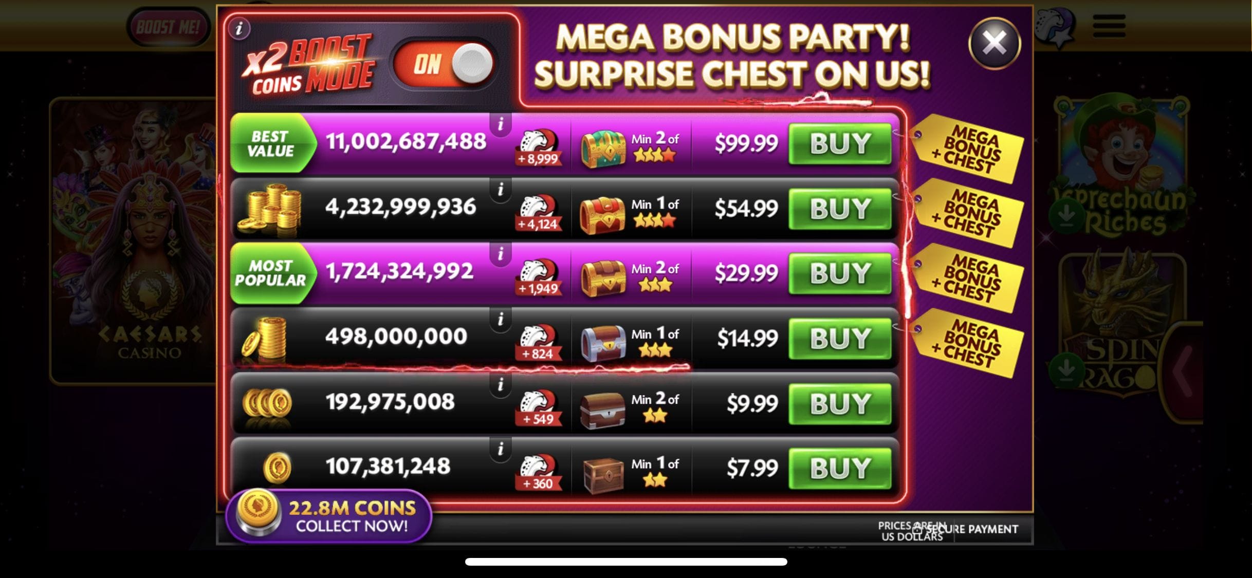 is ceasars slot app real money