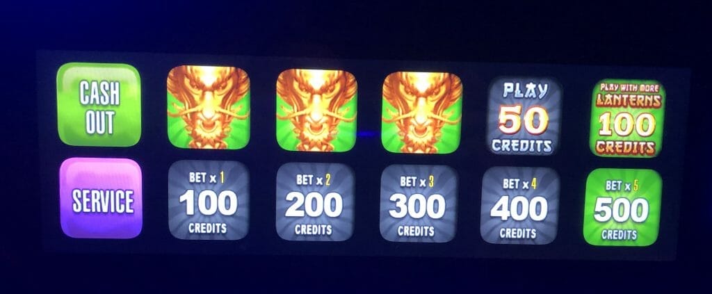 Dragon Lanterns bet panel