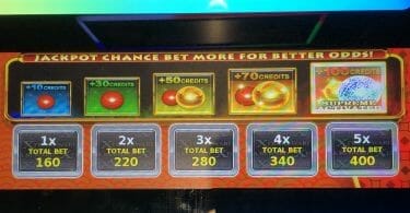 Konami Jackpot Chance bet panel