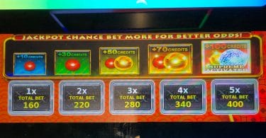 Konami Jackpot Chance bet panel