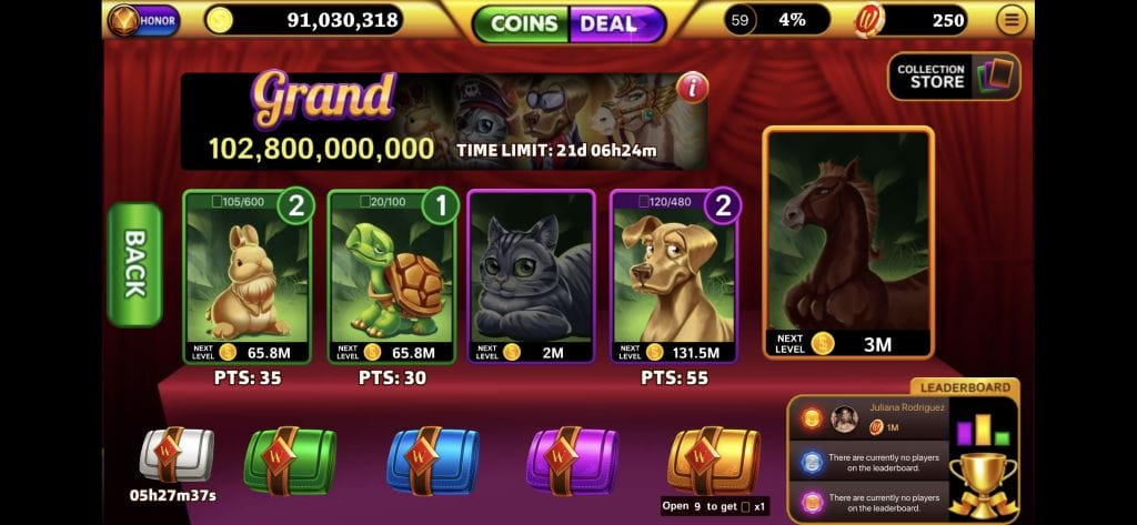 Winning Slots cards feature