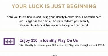 The Cosmopolitan of Las Vegas bounceback offer