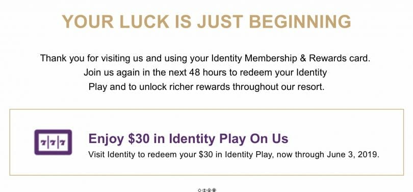 The Cosmopolitan of Las Vegas bounceback offer