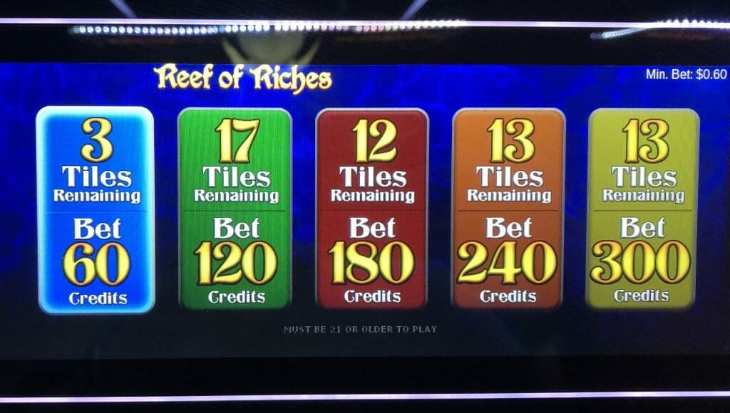 Reef of Riches by IGT bet panel