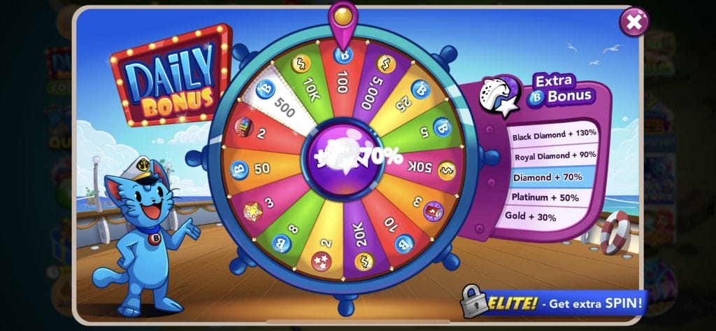 Bingo Blitz daily wheel spin