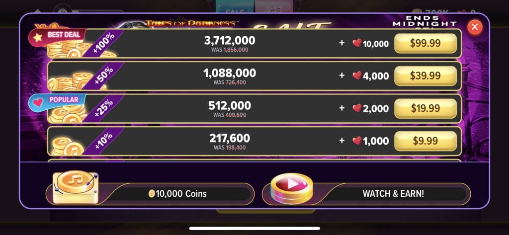 Hard Rock Social Casino coin store