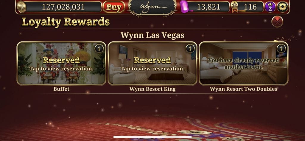 Wynn Slots buffet booked