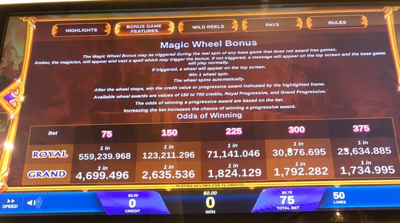 It's Magic: Amber by IGT Magic Wheel Bonus info