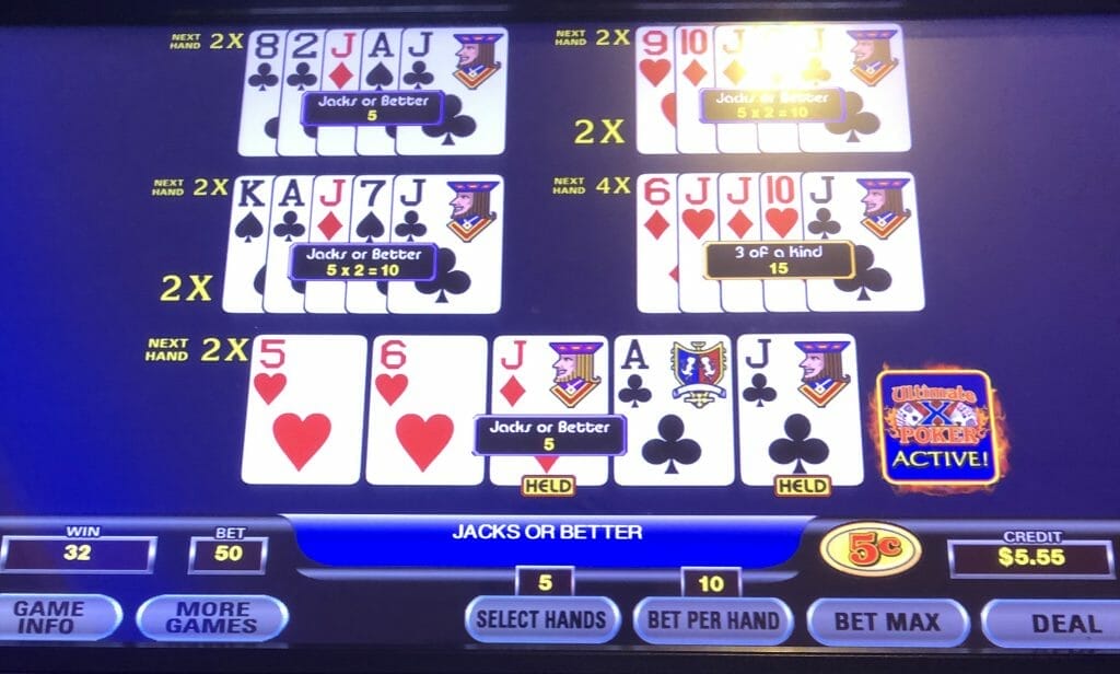 Ultimate X Poker by IGT hand three