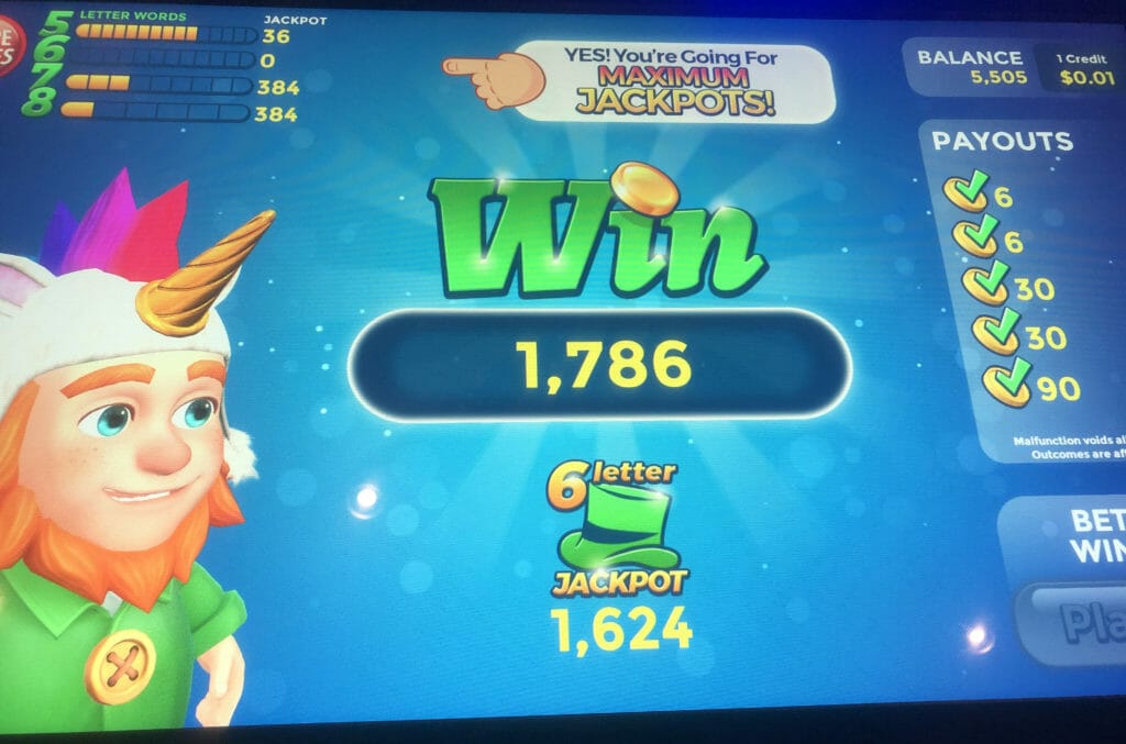 Lucky Words progressive win