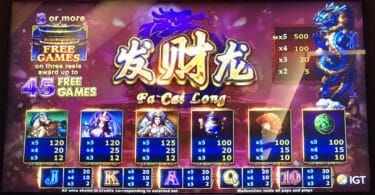 Fa Cai Long by IGT top screen
