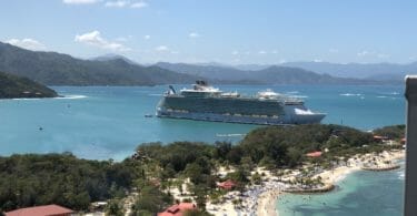Oasis of the Seas in Labadee, Haiti from the top of the zip line