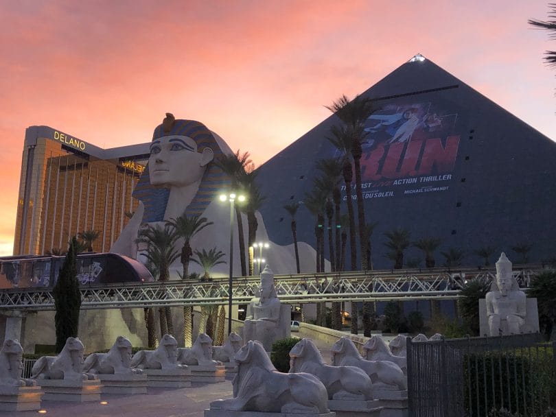 Luxor Las vegas external sunset shot