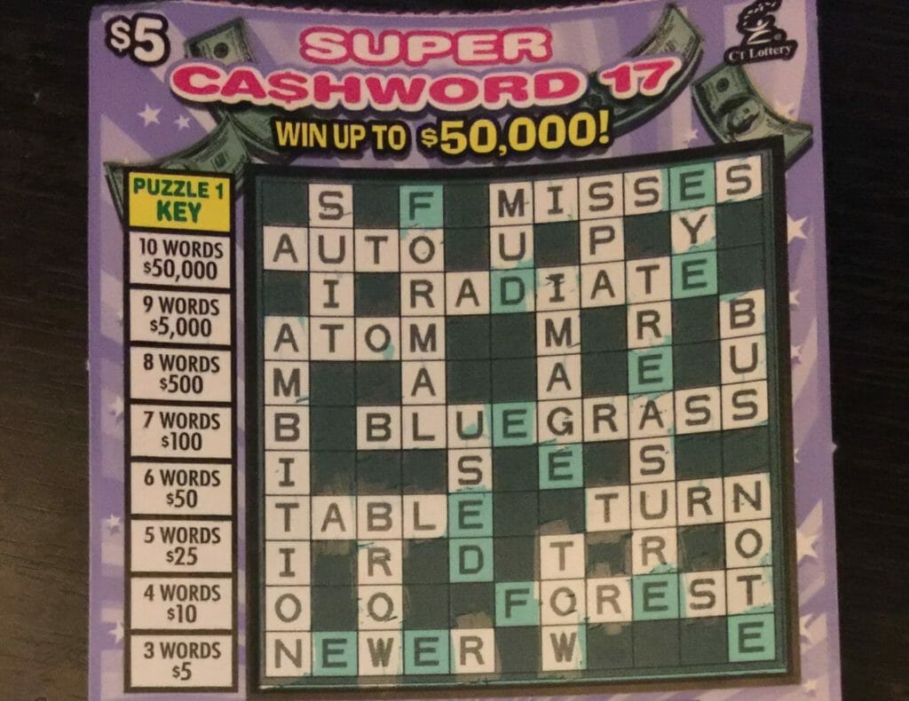 Super Cashword $5,000 winner