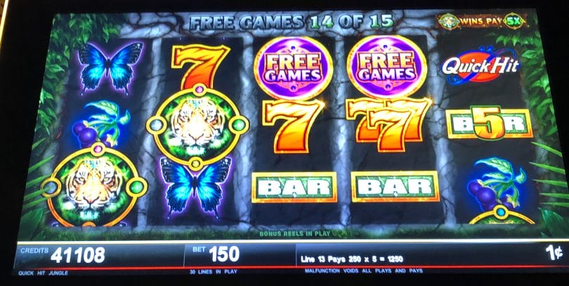 Quick Hit Jungle by Bally free spins win