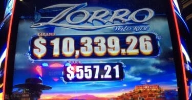 Zorro Wild Ride by Aristocrat top screen
