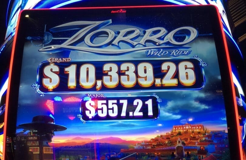 Zorro Wild Ride by Aristocrat top screen