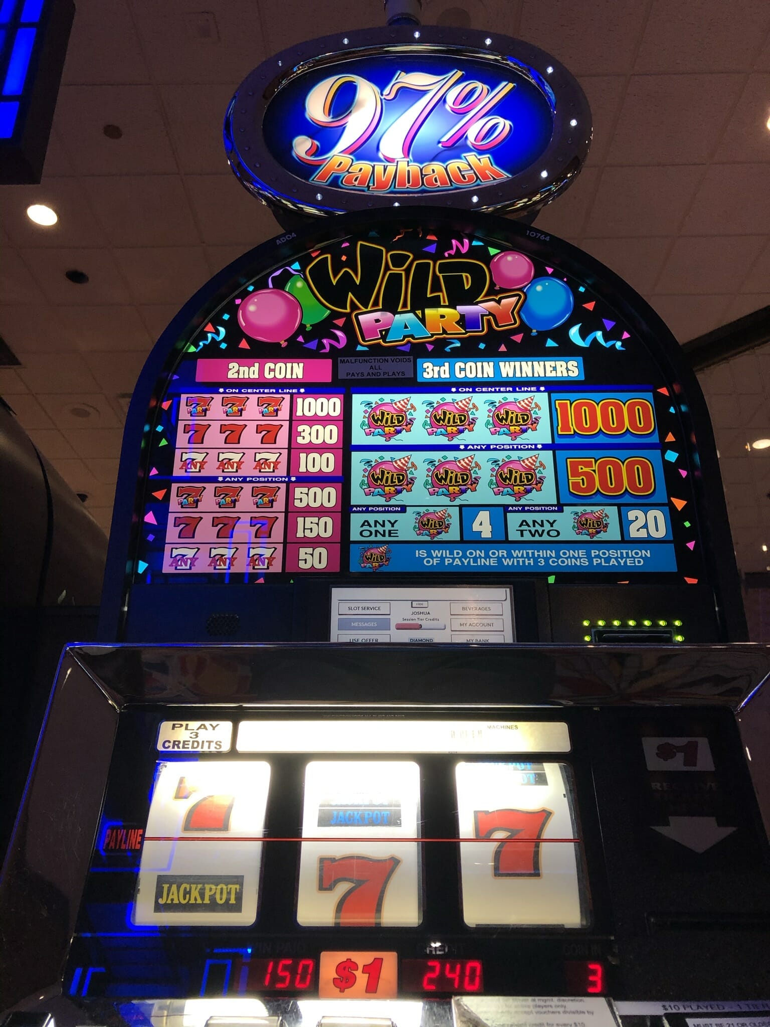 slot machine stopping reels