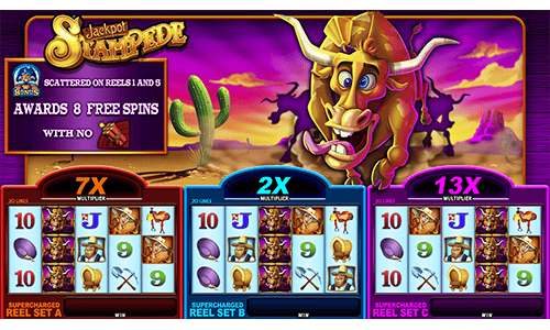 Jackpot Stampede supercharged reels by WMS