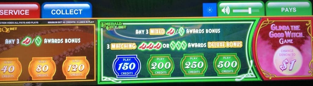 Wizard of Oz Emerald City bet panel