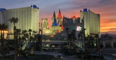 Excalibur Las Vegas from Tropicana foot bridge