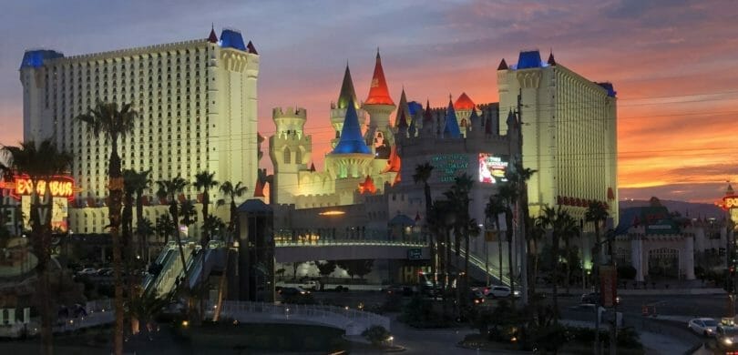 Excalibur Las Vegas from Tropicana foot bridge