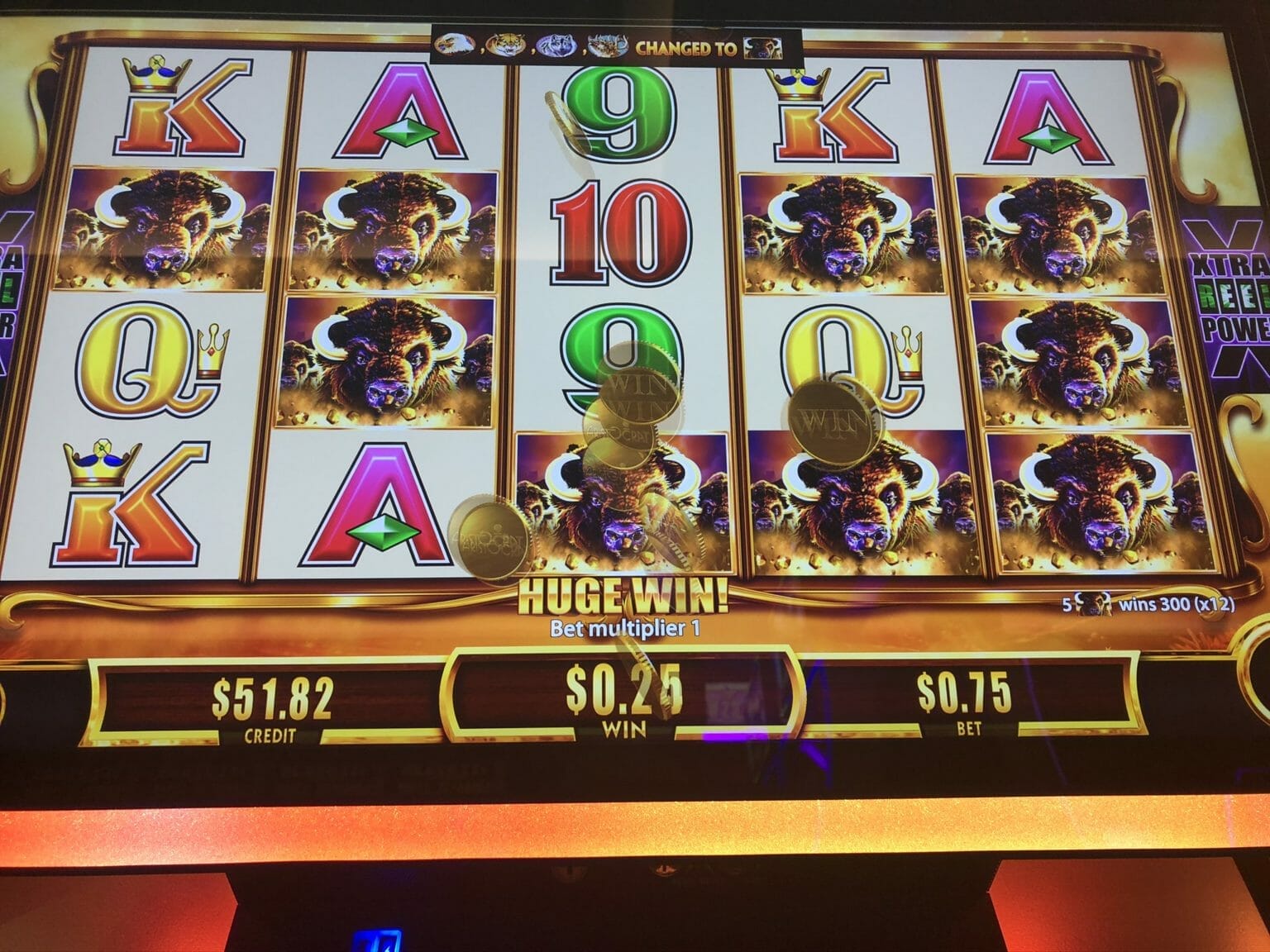 HUGE WIN 4 COIN RETRIGGER (Rare!) Buffalo Gold Slot Machines - TRY THIS!