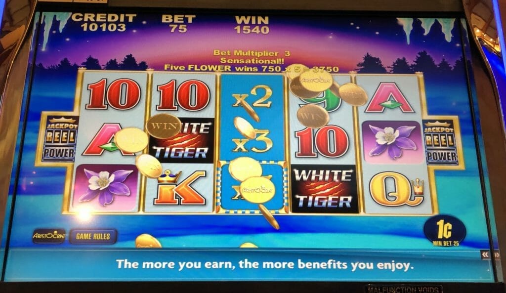 White Tiger by Aristocrat 5 of a kind respin 5x awarded