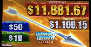 Thunder Arrow God of the East by Konami top screen