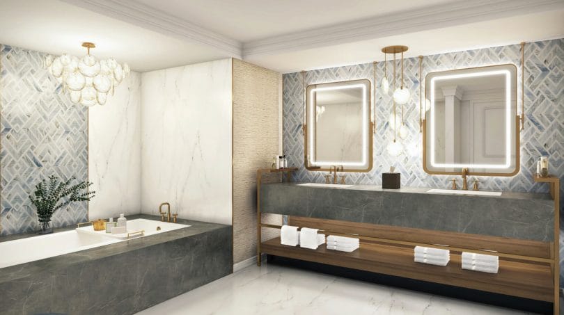 Emperor Suite Ocean Tower Bathroom Rendering