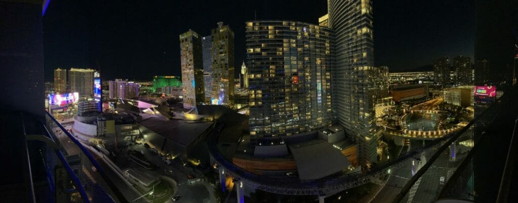 Cosmopolitan of Las Vegas Terrace One Bedroom Suite balcony view panorama