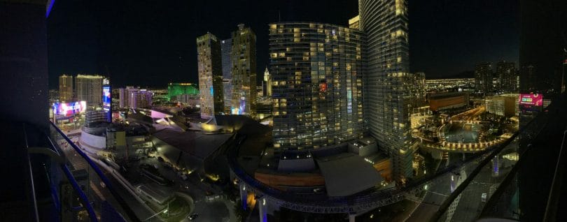 Cosmopolitan of Las Vegas Terrace One Bedroom Suite balcony view panorama