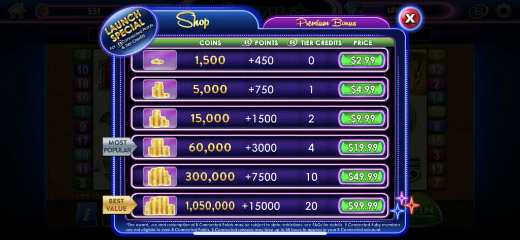 Stardust Social Casino purchase screen