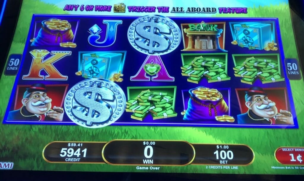 All Aboard Piggy Pennies by Konami two bonus symbols