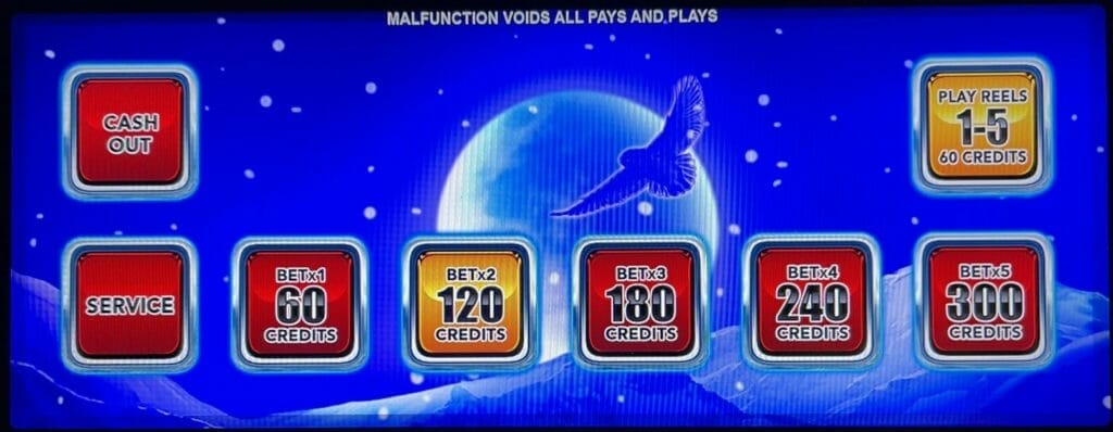 Timber Wolf Gold by Aristocrat bet panel