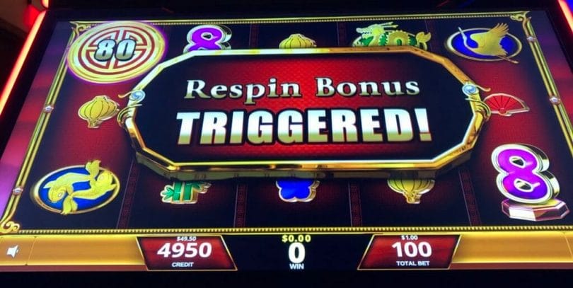 Treasure Box Dynasty by IGT respin bonus triggered