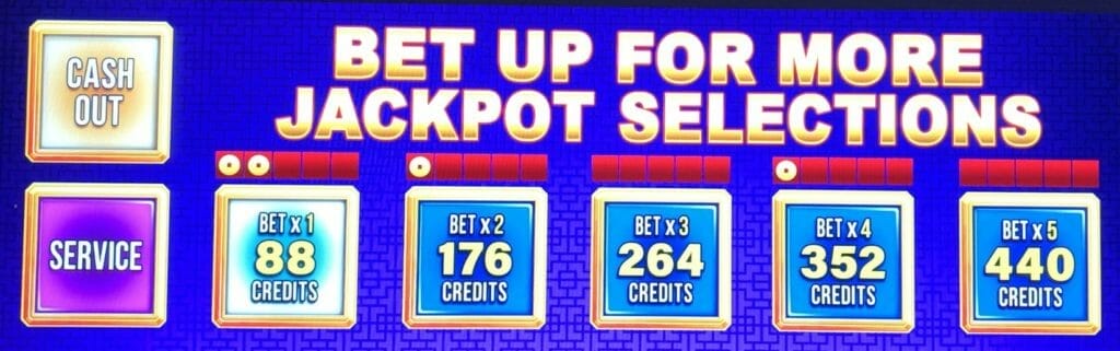 5 Coin Frenzy Jackpots Tiger Wealth by Aristocrat bet panel