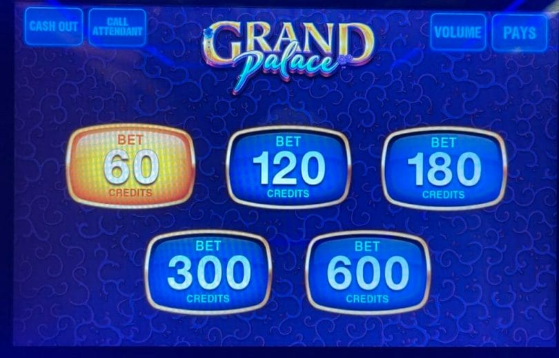 Cash Jolt Grand Palace by AGS bet panel