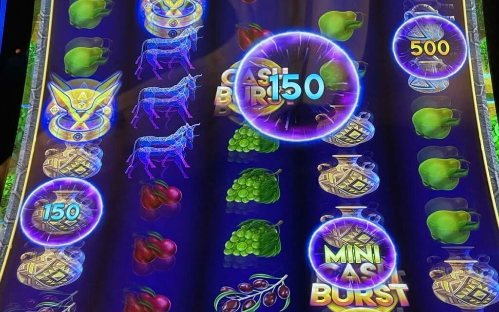 Cash Burst Force of Babylon by Scientific Games super orb free games in progress