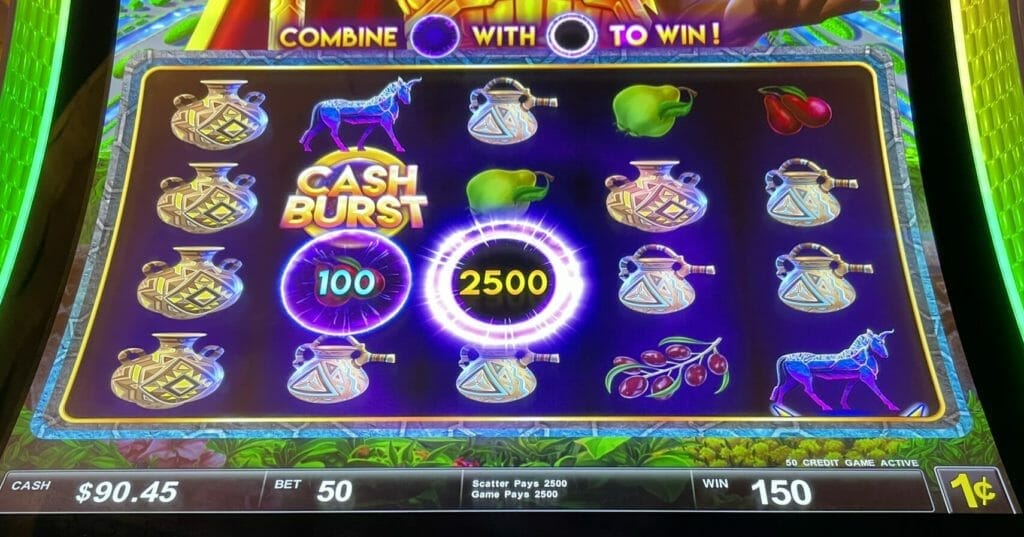 Cash Burst Force of Babylon by Scientific Games 50x Cash Burst win