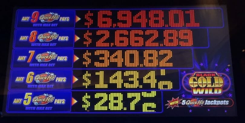 Quick Hit Black Gold Wild by Scientific Games progressives