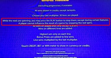 Aristocrat pay table rules