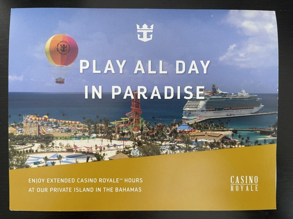 Royal Caribbean Casino Royale extended hours Cococay
