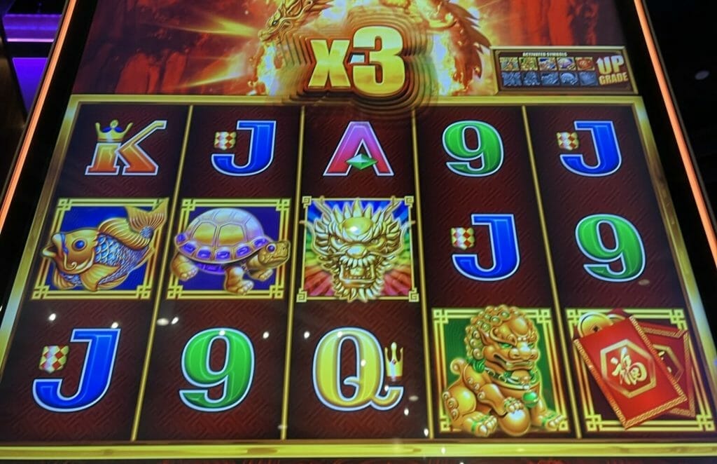 5 Dragons Rising Jackpots by Aristocrat 3x line hit